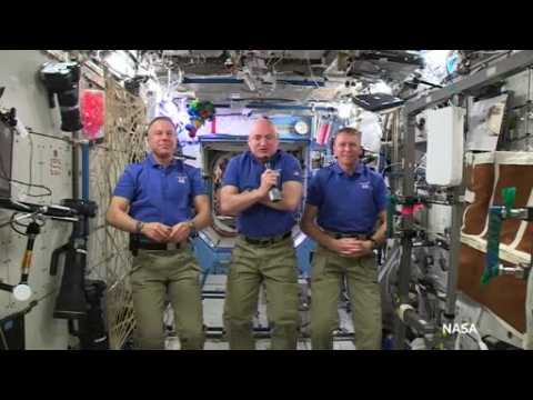 International Space Station astronauts send New Year message from space