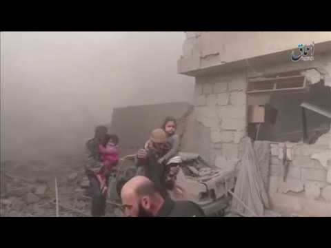 Aftermath of Russian airstrikes - Amateur Video