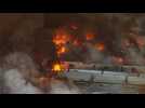 Massive NJ warehouse fire buring out of control