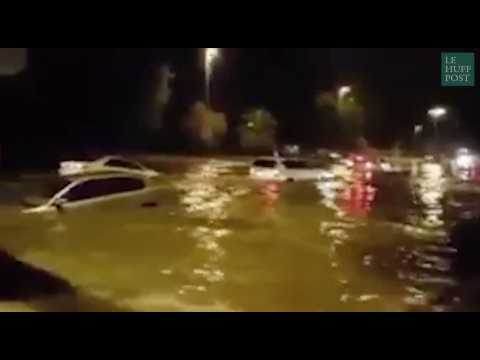 Vents violents et inondations aux Émirats Arabes Unis