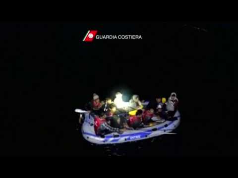 Italian coast guard rescues migrants off Greek island