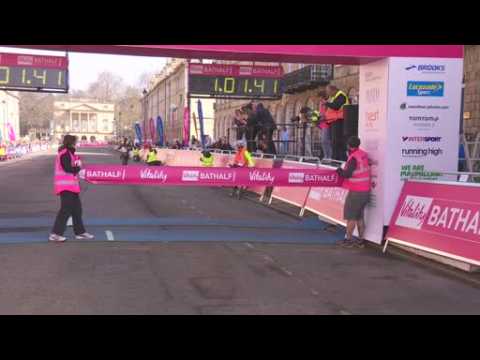 Kenyan breaks Bath Half Marathon record but is tripped by finish line