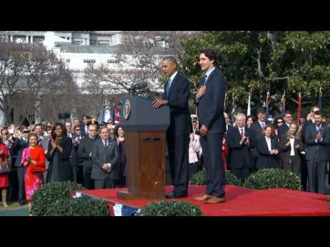 Obama welcomes Trudeau to White House