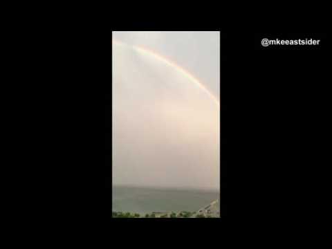 Rare double rainbow shines across Milwaukee