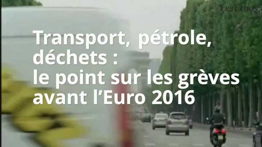 Illustration pour la vidéo Transport, pétrole, déchets : le point sur les grèves avant l’Euro 2016