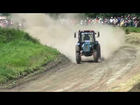 Farm tractors power through Russian race course