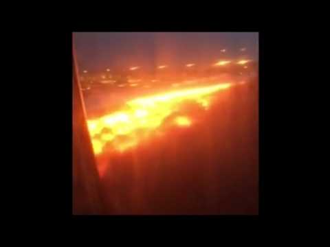 Singapore Airlines plane catches fire
