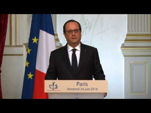 France's Hollande expresses "deep regret" over Brexit
