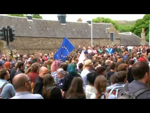 Pro-EU protest outside Scottish parliament after Brexit