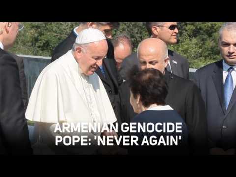 Pope Francis Armenian genocide memorial: 'never again'