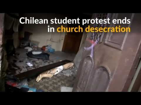 Church desecrated during Chilean student protest