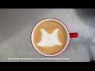 Barista turns coffee froth into fun