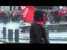 Brussels police fire water-cannon at anti-austerity protest