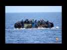 Italian navy says migrant boat flipped, five dead