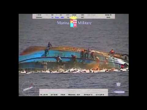 Dramatic video of migrant ship rocking, capsizing
