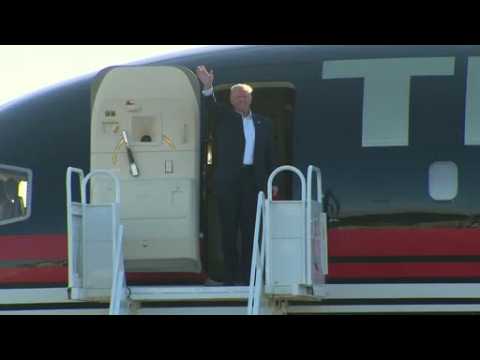 Trump slams TSA, Gov. Jerry Brown at airport hangar rally
