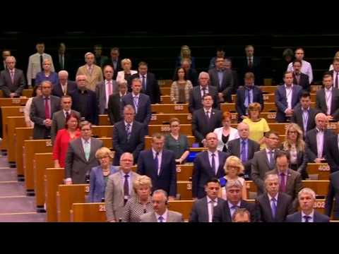 EU parliament pauses for Jo Cox on her birthday