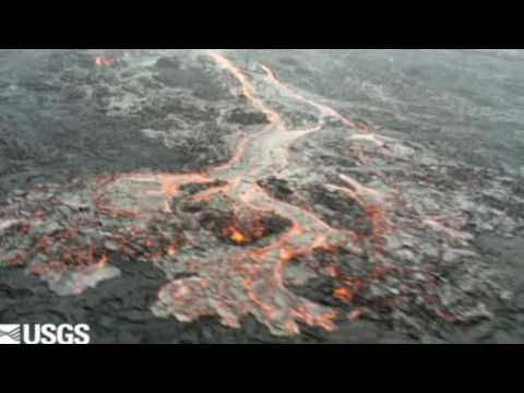 Lava flows from Hawaiian volcano