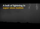 Slow-motion camera capture awesome power of lightning bolts