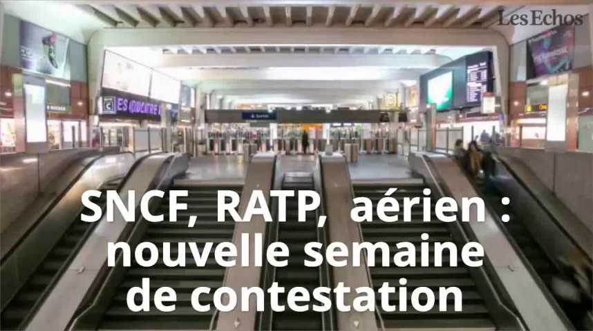 Illustration pour la vidéo SNCF, RATP, aérien : nouvelle semaine de contestation dans les transports