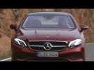 The new Mercedes-Benz E 220 d 4MATIC Coupe Driving Video in Hyacinth Red Metallic | AutoMotoTV