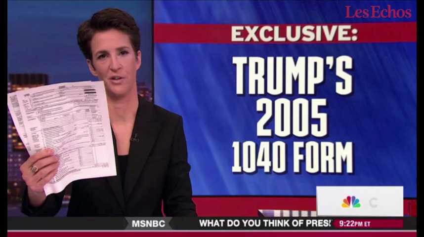 Illustration pour la vidéo Quand une journaliste révèle les impôts de Donald Trump à la télévision