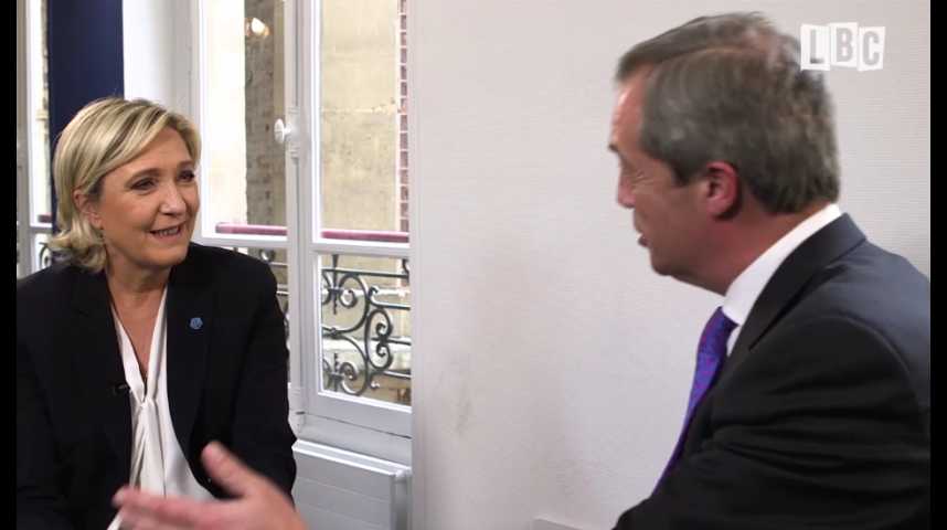 Illustration pour la vidéo Quand Nigel Farage interroge Marine Le Pen sur LBC
