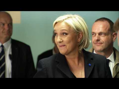 French elections: Marine Le Pen casts her vote