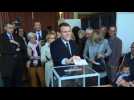 Emmanuel Macron casts vote in presidential poll