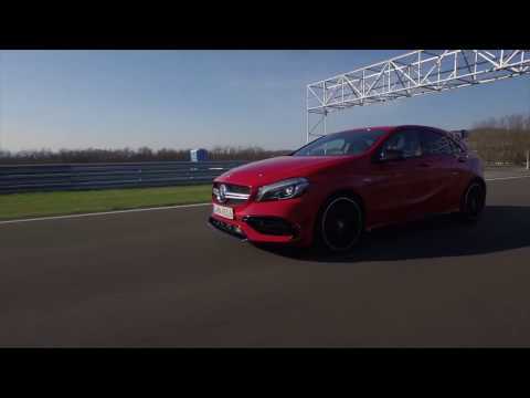 Mercedes-AMG A 45 4MATIC Driving Video in jupiter red Trailer | AutoMotoTV