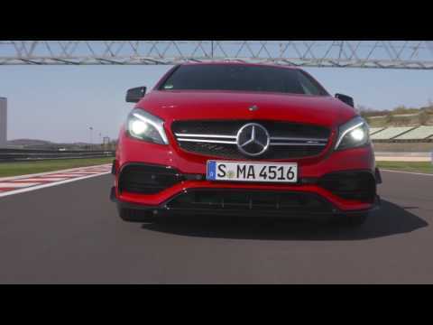 Mercedes-AMG A 45 4MATIC Driving Video in jupiter red | AutoMotoTV