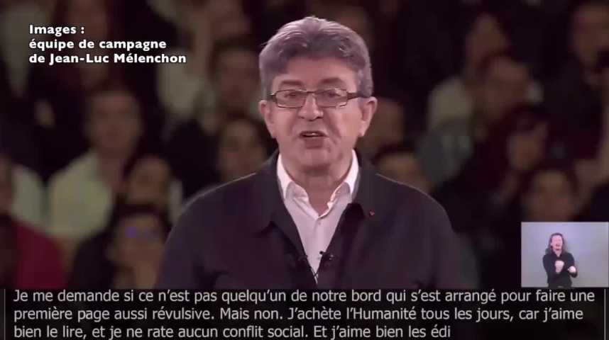 Illustration pour la vidéo Jean-Luc Mélenchon réagit à la une des Echos du mardi 11 avril