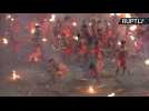 Hindu Devotees Fight Fire with Fire to Appease Goddess Durga For Agni Keli