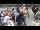 Opposition leader Capriles hit with tear gas in Caracas protest