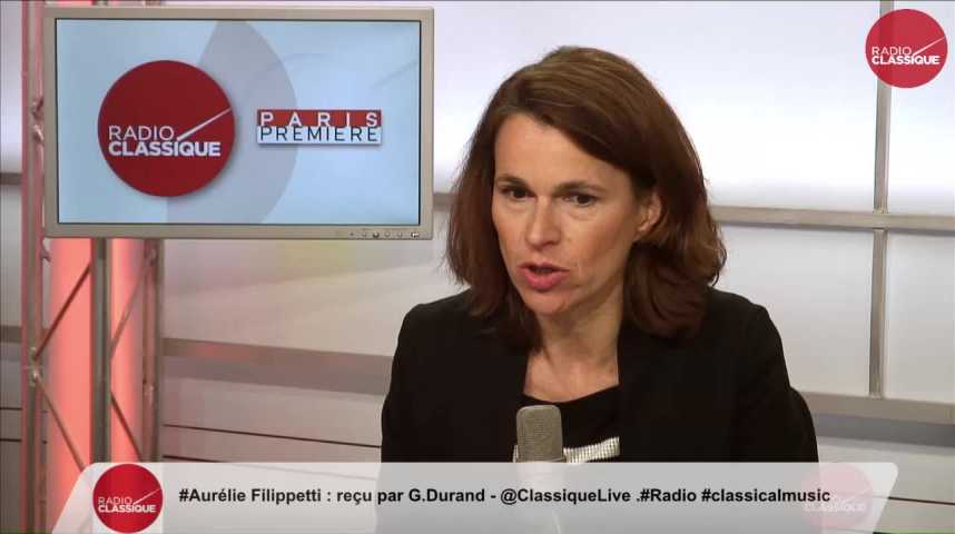 Illustration pour la vidéo "Ce que proposent Emmanuel Macron et François Fillon c'est de continuer comme avant" Aurélie Filippetti (03/04/2017)