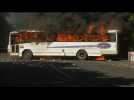 Bus burns, students protest S. Africa tuition fees