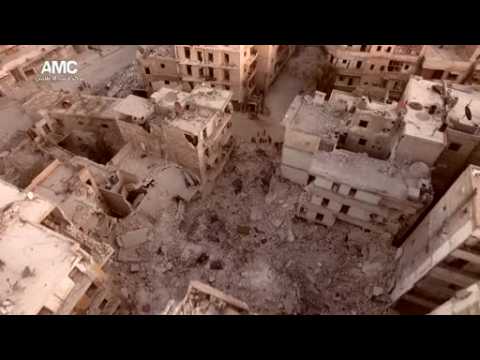 Drone video shows devastation in Aleppo