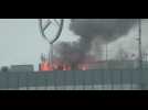 Un incendie sur le toit d'un célèbre gratte-ciel de Berlin