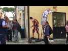 Rome "decorum cops" remove mural showing pope as graffiti artist