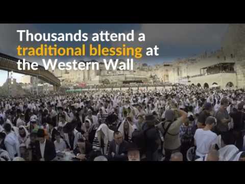 Thousands attend Jewish blessing at Western Wall