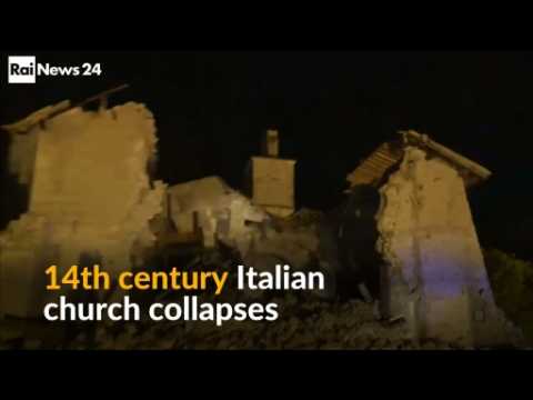 14th century Italian church collapse caught on camera
