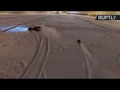 Snowboarder Shreds Saint Petersburg's Palace Square