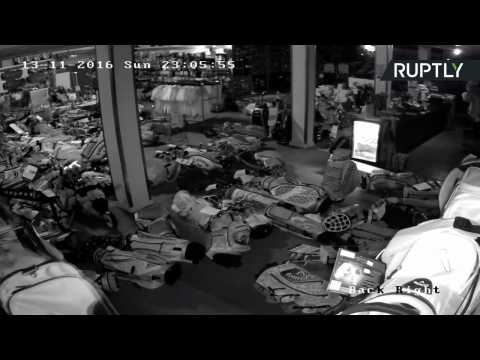 CCTV Captures Power of 7.8 Magnitude Earthquake in New Zealand