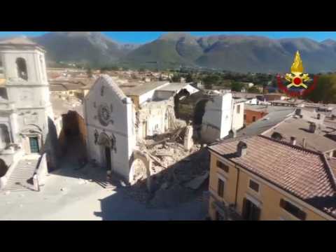 Italy's latest quake destruction: a drone's eye view