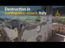 Aerial footage shows widespread damage following Italy quake