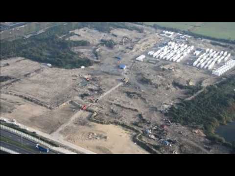 Aerial images of razed Calais 'Jungle' camp