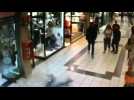 Old man in Santiago mall trips after tripping up shoplifter