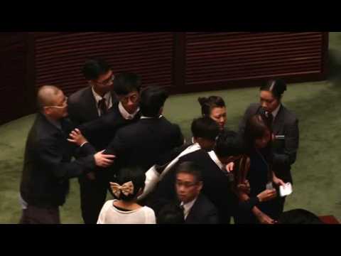 Scuffles erupt in Hong Kong Legislative Council