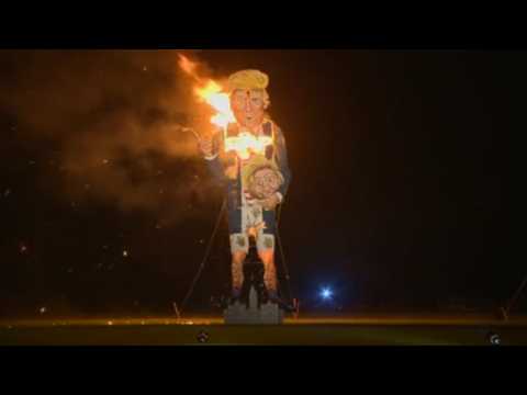 Trump burned in effigy at U.K.'s Bonfire Night