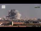 Huge explosions rock Aleppo - amateur video